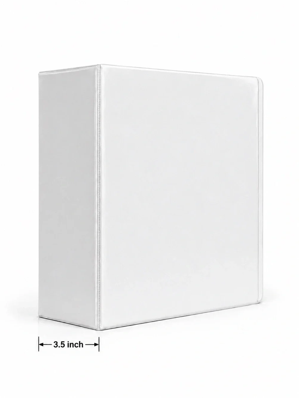 White 3.5 inch 3 Ring Binder Clear View Cover Office School Organizer Used